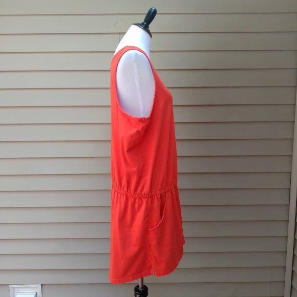 Old Navy Plus Red Knit Romper Sleeveless Pockets Solid Comfy Casual Beach 660469 - Picture 13 of 16